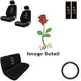 41n195MTXsL. SL160  Love Red Rose Flower Auto Accessories Interior Car Truck SUV Combo Kit Gift Set   15PC
