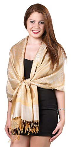 Gilbin luxurious paisley design 28 x 70 silk blend pashmina shawl…
