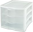 Sterilite 17918004 3-Drawer Clear View Unit with White Frame and See-Through Drawers, 4-Pack