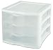 Sterilite 17918004 3-Drawer Clear View Unit with White Frame and See-Through Drawers, 4-Pack