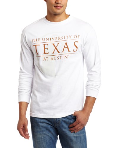 NCAA Men's Texas Longhorns Classic Standard Long Sleeve Basic Tee (White, Large)