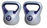 vinyl kettlebell pair 2x 12kg, kettle bells 12kg