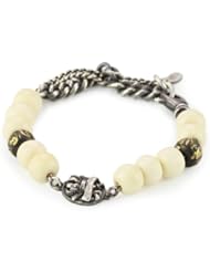M.Cohen Handmade Designs Yak Bone Beads with Sterling Silver Ahain and Detail