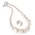 Pearl & Bead Fashion Necklace & Pierced Stud Earrings Set Pink Peach