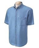 Harriton - Men's 6.5 oz. Short-Sleeve Denim Shirt