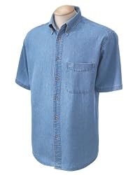 Harriton - Men's 6.5 oz. Short-Sleeve Denim Shirt