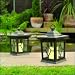 Solar candle garden lights, bronze lantern pack of 2 candles