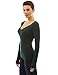 PattyBoutik Women's V Neck Crochet Lace Inset Long Sleeve Blouse