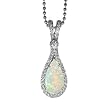 18K White Gold Opal and Diamond Pendant
