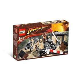 Lego Indiana Jones 7620 - Indiana Jones Motorcycle Chase with Hat, Whip and Bag, Professor Henry Jones, and Guard Plus Motorbike with Sidecar that Detaches (79 Pieces)