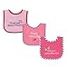 Luvable Friends Unisex Baby Cotton Terry Drooler Bibs with PEVA Back, Pretty, One Size