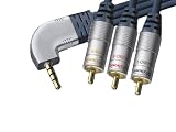 Clicktronic HC 300-150 Audio/Video Klinkenkabel (3,5 mm stereo Stecker 4-pin - 3x Cinch-Stecker, vergoldete Kontakte) 1,5 m