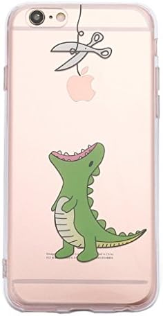 iPhone 6 Plus iPhone 6S Plus Case IMD Printing Shock Absorbent Protective Case Soft Flexible TPU Transparent Skin Scratch-Proof Case for iPhone 6 Plus iPhone 6S Plus (5.5 inch) (Green Dinosaur)