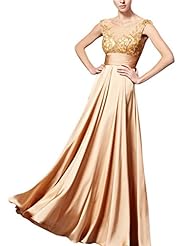 A-line Scoop Neck Embroidered Mesh Beaded Empire   Waistline Cocktail Floor Length Chiffon/Satin Sleeveless Homecoming Dress/Pageant Dress/Prom Dress/Party Dress/Wedding Dress 