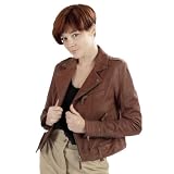 United Face Womens Textured Leather Moto Biker Jacket
