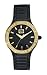Marc Ecko E12545G1 Black PVD Gents Three hand Black IP case and bracelet Plated Yellow gold bezel iced Black repeat luxury pattern with yellow gold tone highlights