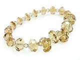 Light Smoked Topaz Single Strand Double Daisy Swarovski Crystal Bracelet