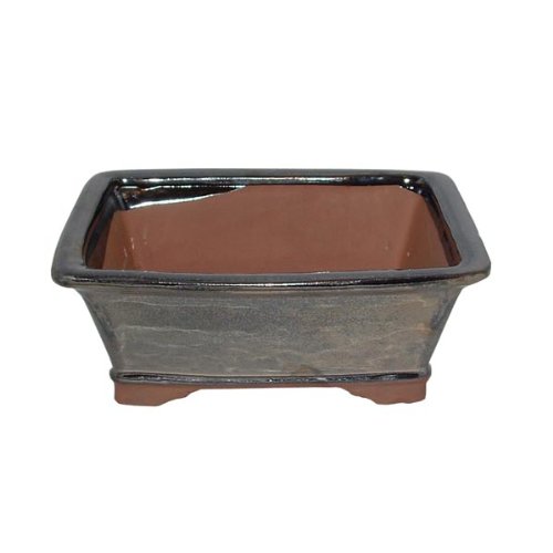 20cm Metallic Finish Glazed Bonsai Pot