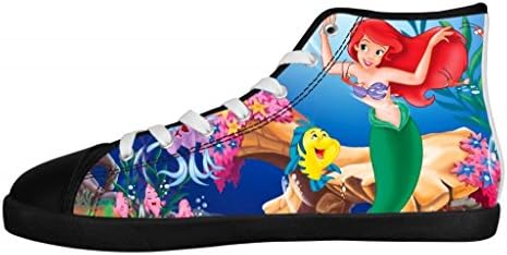 GCKG(TM) Disney Princess The Little Mermaid Women's High Top Canvas Shoes Lace-up Fashion Sneaker-5M US
