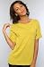 Alternative Apparel The Madonna Slouch Pocket Tee in Yellow,T-shirts for Women