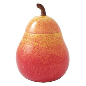 Red Pear Ceramic Cookie Jar by Gourmet Home Collection