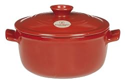 Emile Henry Flame Top 2-2/3-Quart Round Oven, Red