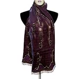 Indian Bridal Wear Handmade Thread Embroidered Wool Scarf (Free Shipping) Scrf0107r