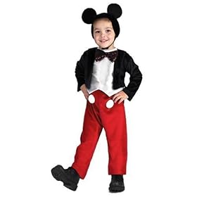Child Disney Mickey Mouse Costume with Character Ears and Bowtie