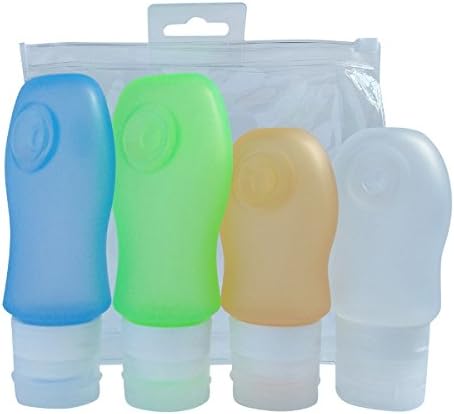 Travel Bottles Set 3oz &amp; 2oz, 4 Pack, TSA Approved Carry On, Two Sizes, Silicone Tubes Accessories, BPA Free Products, Durable Reusable Material, Leak Proof Smart Design, FDA Safe, Fits Women Personal Bag, Easy Security Check, Save Space