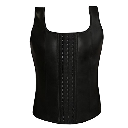 NonEcho Men's Body Training Tank Top Latex Rubber Corset Vest Waist Shapewear