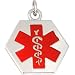 Medical ID Information Charm Sterling Silver 22.5mm