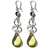 Sterling Silver Cherry-Caribbean Amber Drop Ear-wire Earrings