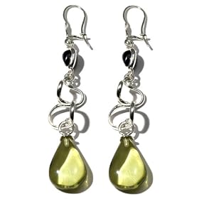 Sterling Silver Cherry-Caribbean Amber Dangle Earrings