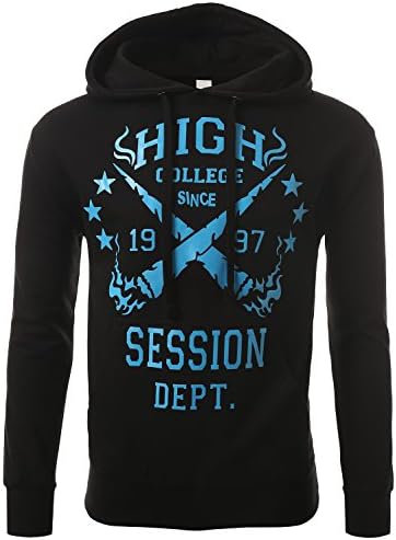 SMITHJAY Hipster Hip-Hop Supa High College Session Hoodie Pullovers BLACK MEDIUM