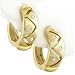 Elegant Diamond 14k Yellow Gold Huggies Hoop title=