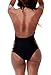 Zkess Women's Sleeveless Summer Strappy Cut outs One-piece Swimsuit Large Size Black
