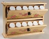 Franciscan Desert Rose (China, Flower Backstamp) Spice Jar Set with Wooden Stand, Fine China Dinnerware