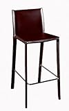 Set of 2 Kingston Brown Leather Counter Height Stools