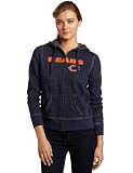 NFL Women's Chicago Bears Deep Post Long Sleeve Fullzip Marled Fleece Hoody (Navy Marled/White, Large)