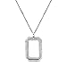 Paialco Jewelry DIY Rectangle Glass Floating Living Memory Charms Locket Pendant Necklace, 25 Inches Chain-White