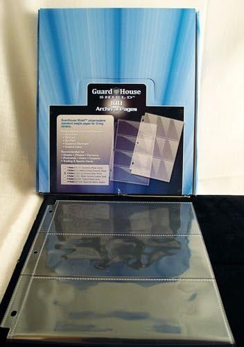 3 Pocket Currency Storage Pages for Modern and Large Bills Box of 100 GuardHouse Shield by GuardHouse Shield