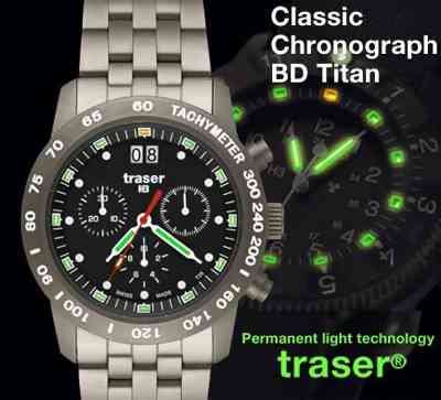 Traser Classic Chronograph Big Date Titan SWISS 