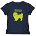 T-Shirt Womens Navy Blue " Tibetan Spaniel NEON " Dogs