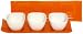 Tangerine Orange Layered Glass Tray 14"x4" with Porcelain Bowls 2.5"H