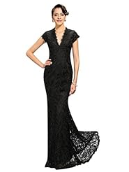 Plus Size V-neck Lace Floor Length 2015 Evening Dress/Mother-of-the-Bride Dress/Prom Dress 