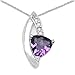 0.70 Carat Genuine Amethyst & Diamond Sterling title=