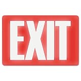 Headline Sign Products - Headline Sign - Glow In The Dark Sign, 8 x 12, Red Glow, Exit - Sold As 1 Each - High visibility from a distance. - Durable tear-resistant plastic. - Graphics glow in the dark.