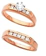 18K Rose Gold Diamond Wedding Set - 0.47 Ct.