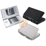 Clear Glitter Hard Crystal Case Cover + Black Soft Protective Silicone Skin +LCD Screen Protector for Nintendo DS Lite NDSL