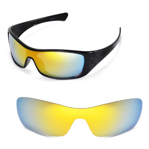 Walleva Replacement Lenses for Oakley Antix Sunglasses - Multiple Options Available (24K Gold Mirror Coated - Polarized)